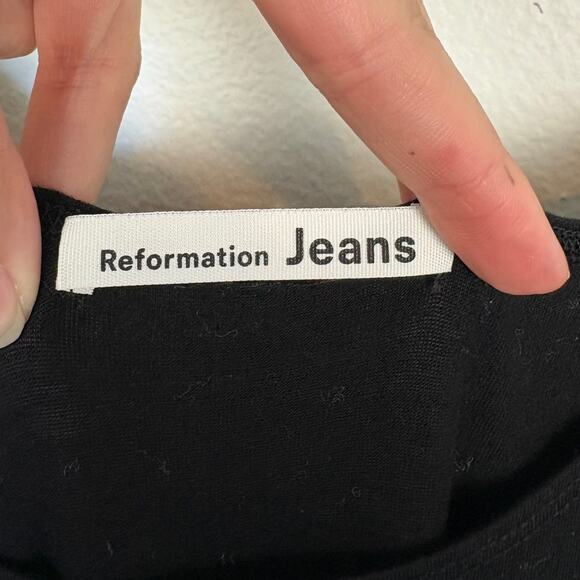 Reformation Kaila Tank Stretchy Scoop Neck Faux Wrap Front Slit Dress Medium - Picture 5 of 5